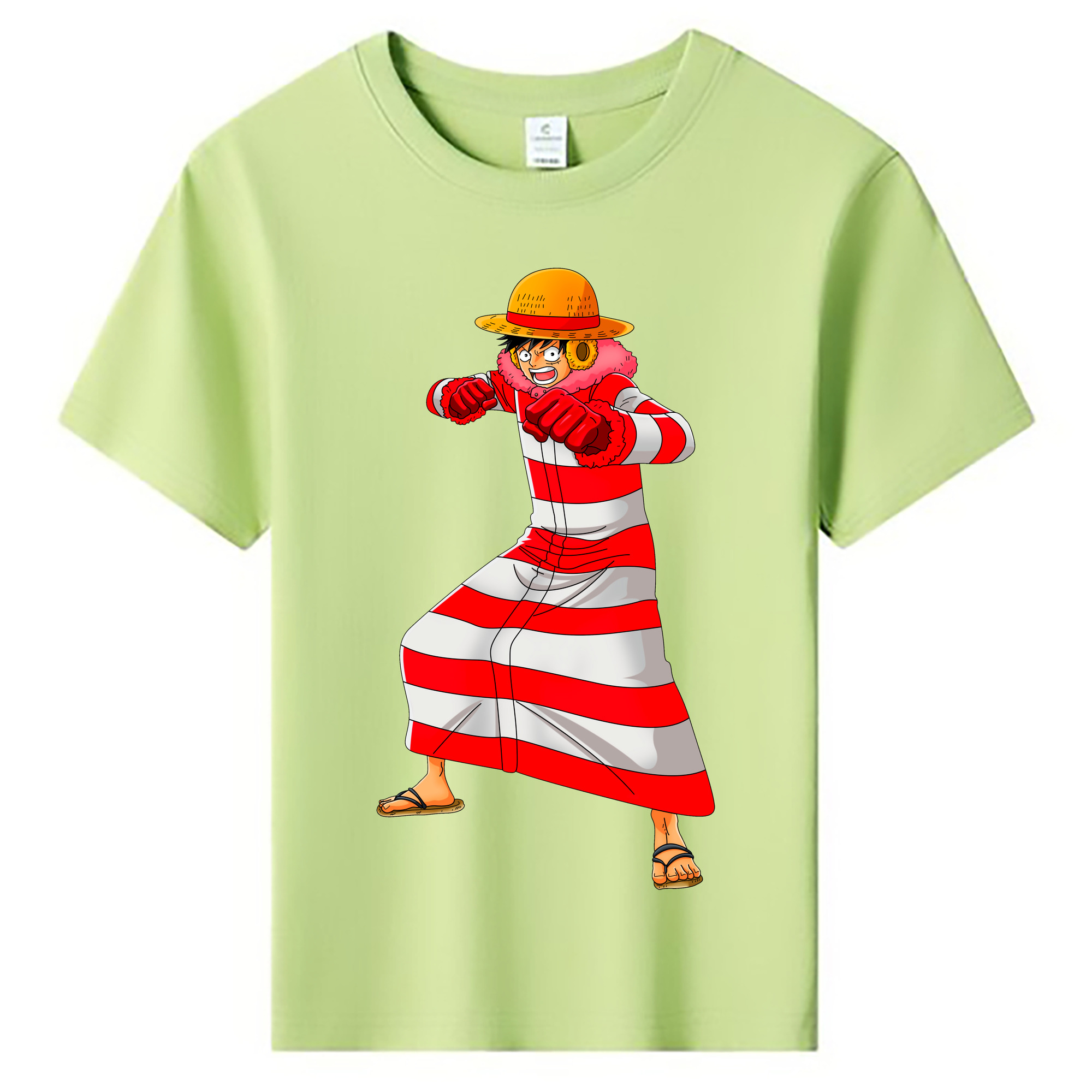 ワンピース モンキー・D・ルフィ ONE PIECE Monkey D. Luffy 綿100％キッズTシャツ（フロントプリント）